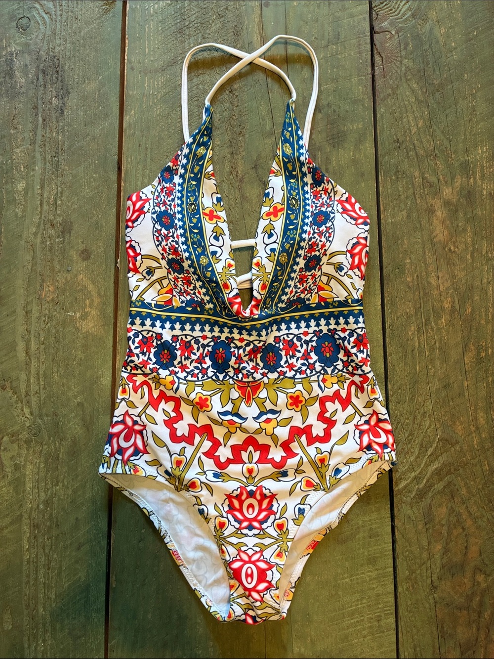 Women’s Boho Floral Multi-Color One-Piece Swimsuit